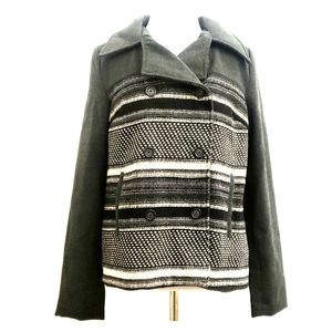 Jack Wool Blend Woven Stripe Hooded Peacoat OW3
